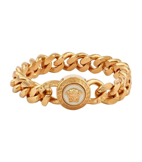 versace mens bracelet gold|versace medusa gold bracelet.